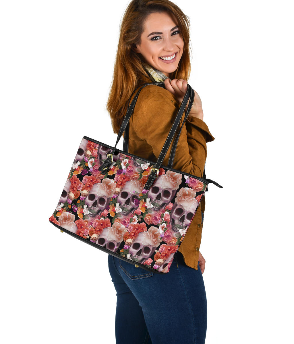 Floral skull handbag