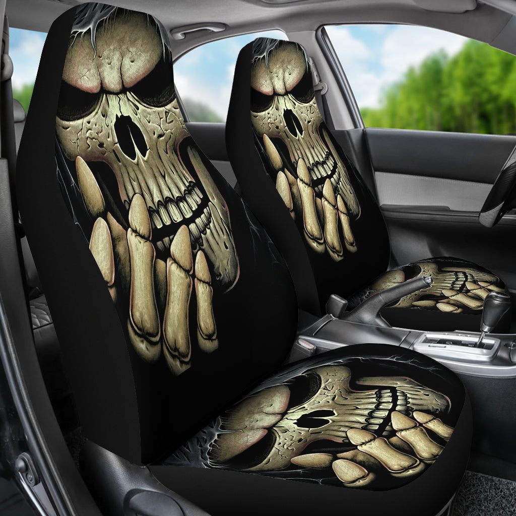 Set of 2 pcs skull gothic car seat covers