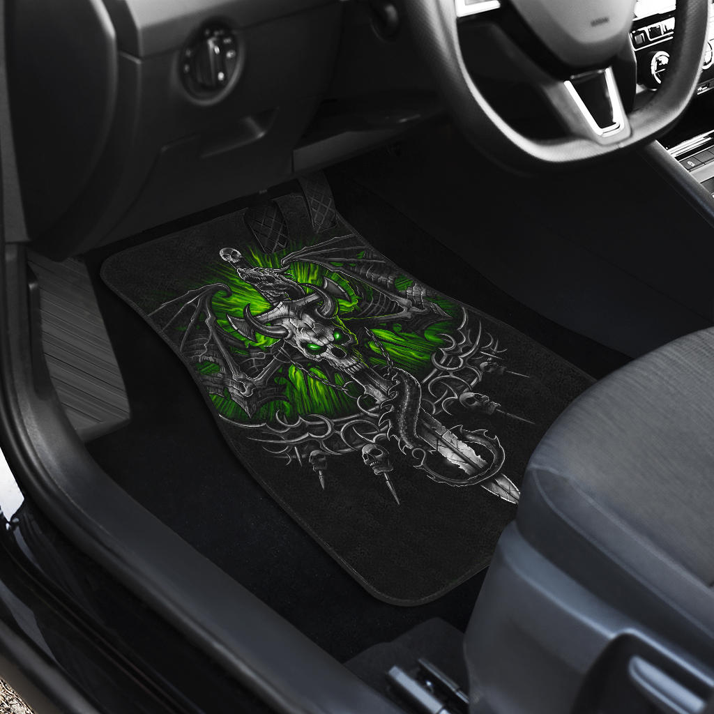 Set of 4 pcs dragon skull car mat