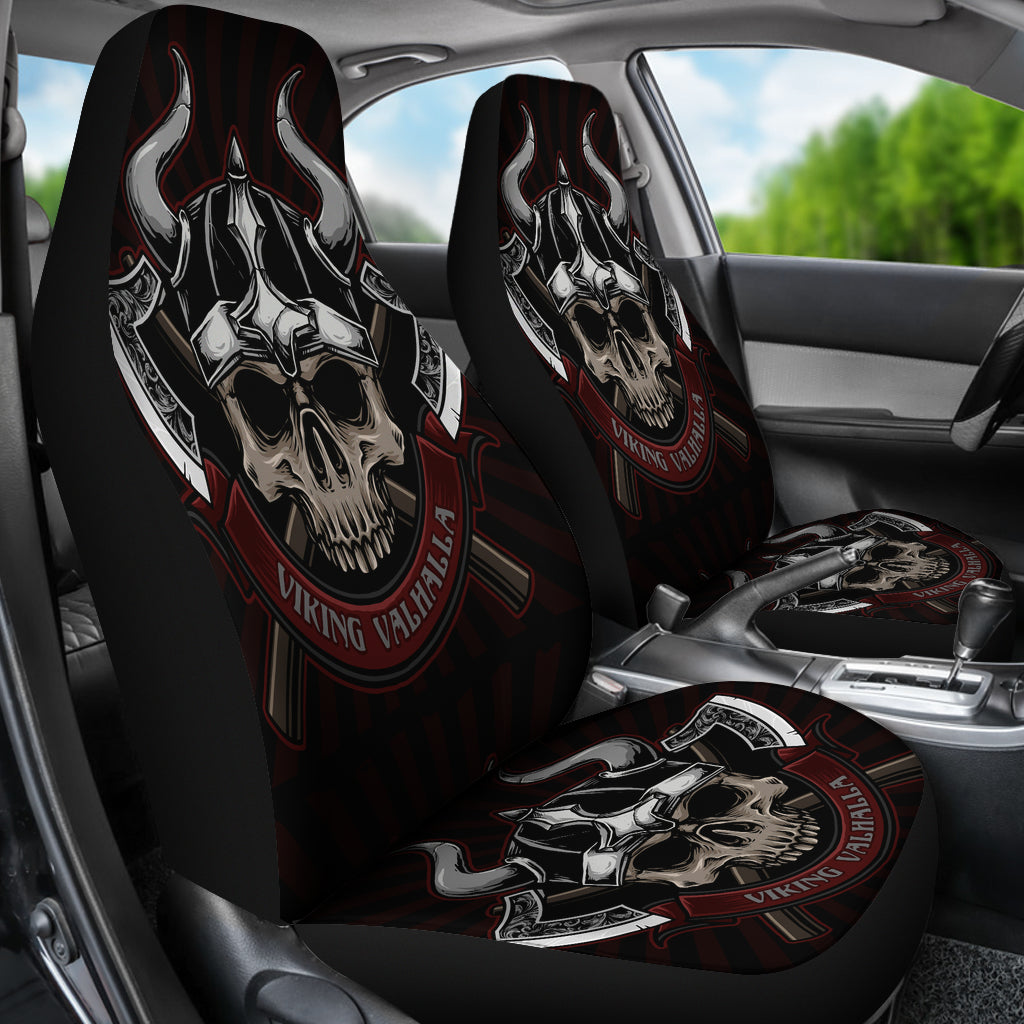 Set 2 pcs Gothic skull car seat covers