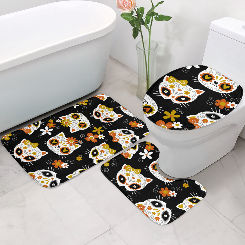 Sugar skull toilet cover & mat