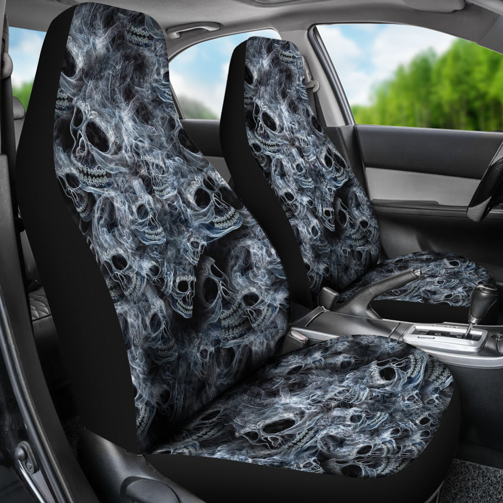 Set 2 pcs Gothic skull car seat covers