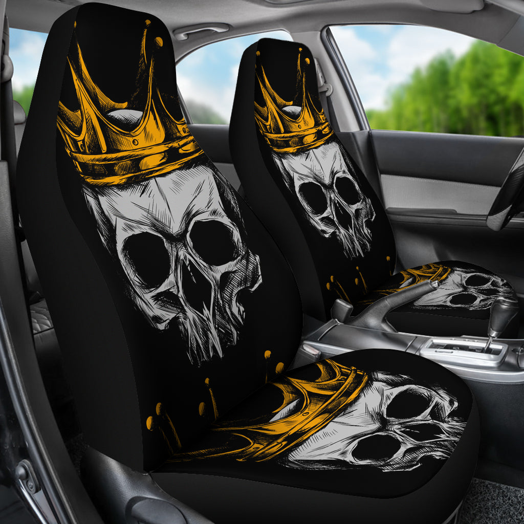 Set 2 pcs Gothic skull car seat covers