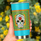 Sugar Skull Bandana Drink Tumbler