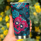 Sugar skull floral tumbler mug cup