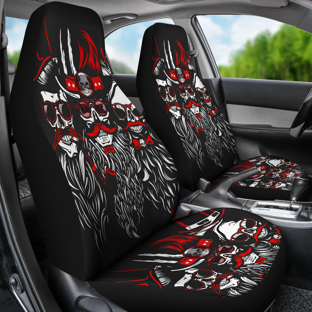 Set 2 pcs Gothic skull car seat covers