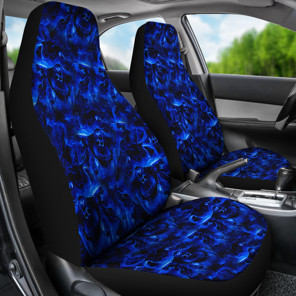 Set of 2 skull car seat covers