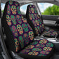 Set of 2 pcs sugar skull car seat covers