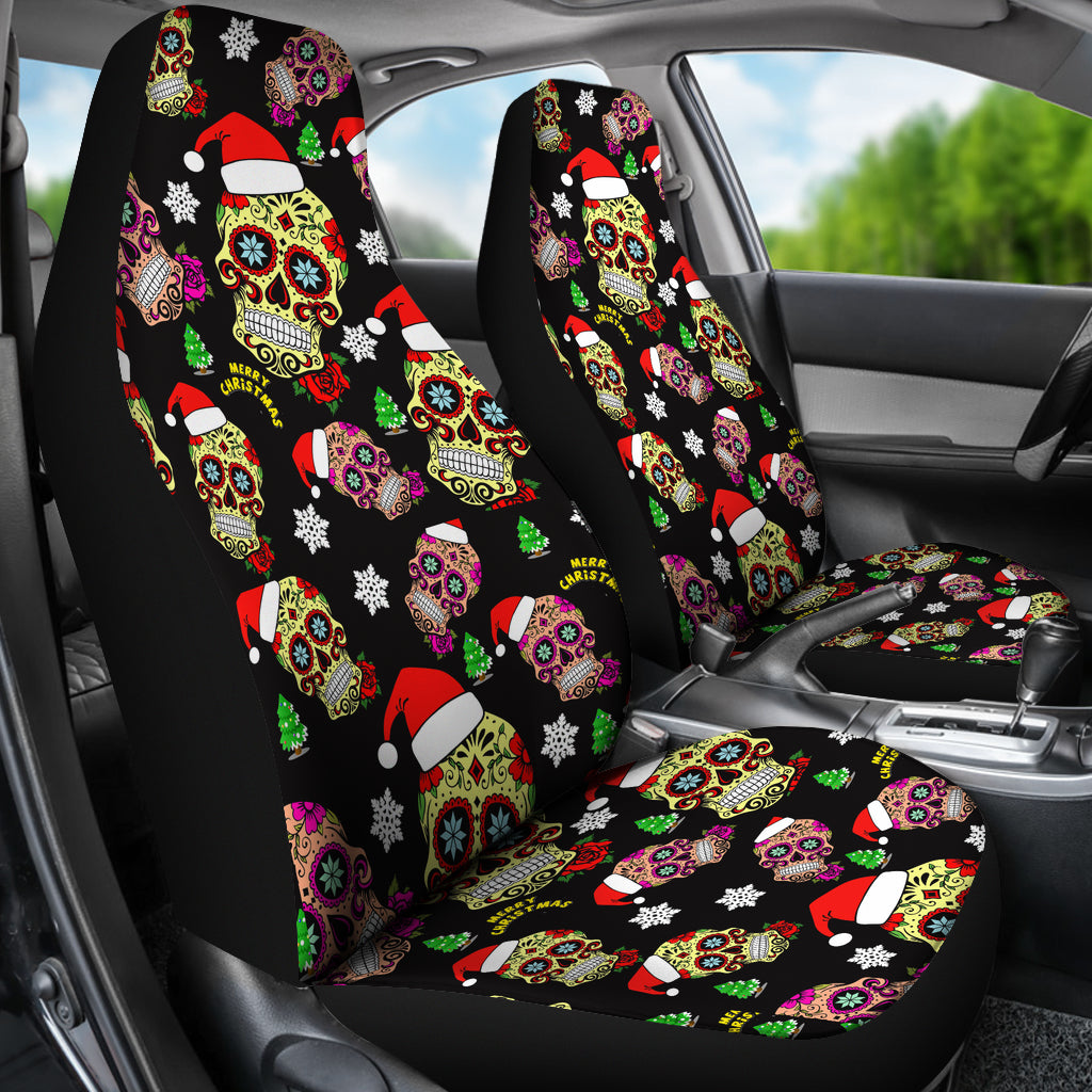 Set 2 pcs Mery Christmas sugar skull car seat covers