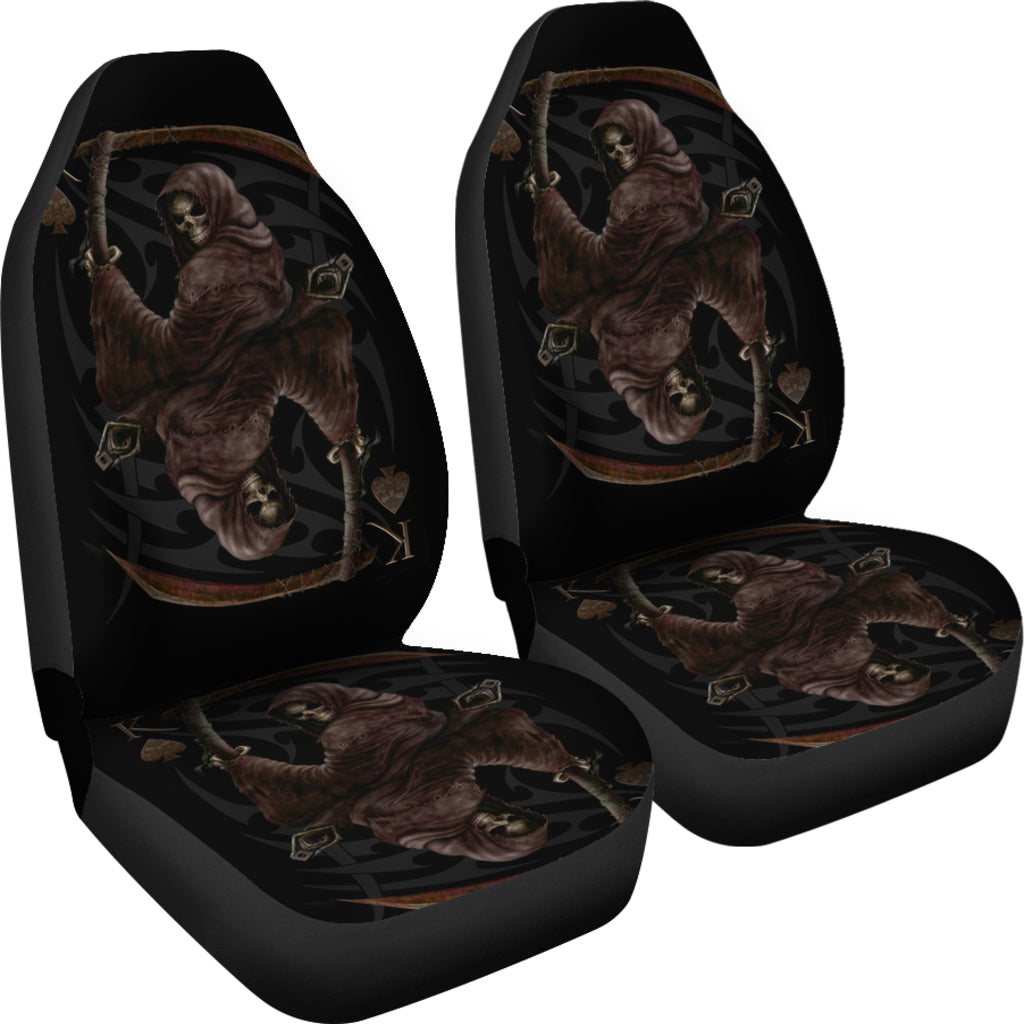 Set 2 pcs Gothic skull car seat covers