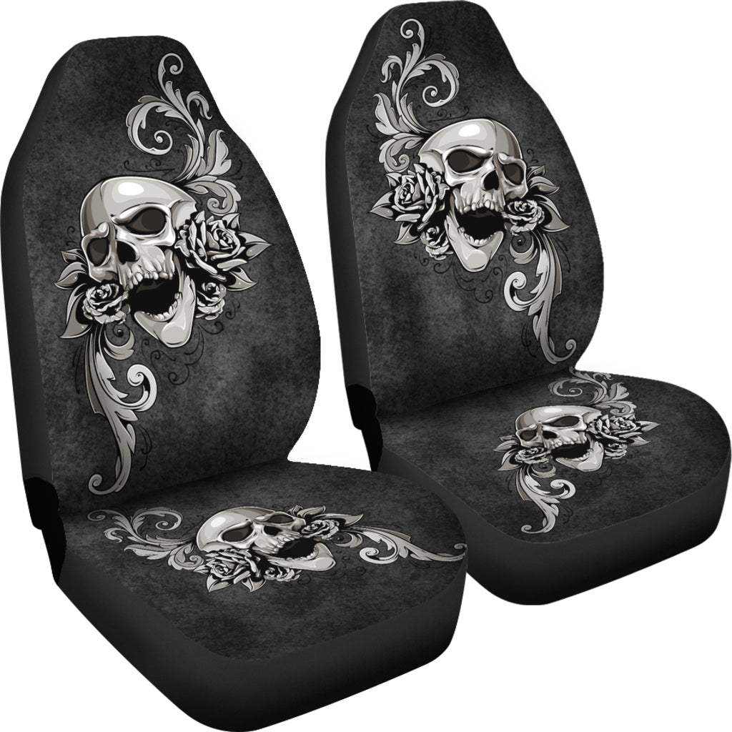 Set of 2 - Skull floral - Car Seat Covers