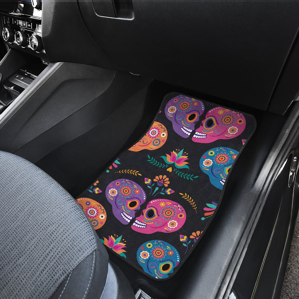 Sugar skull couple car mats