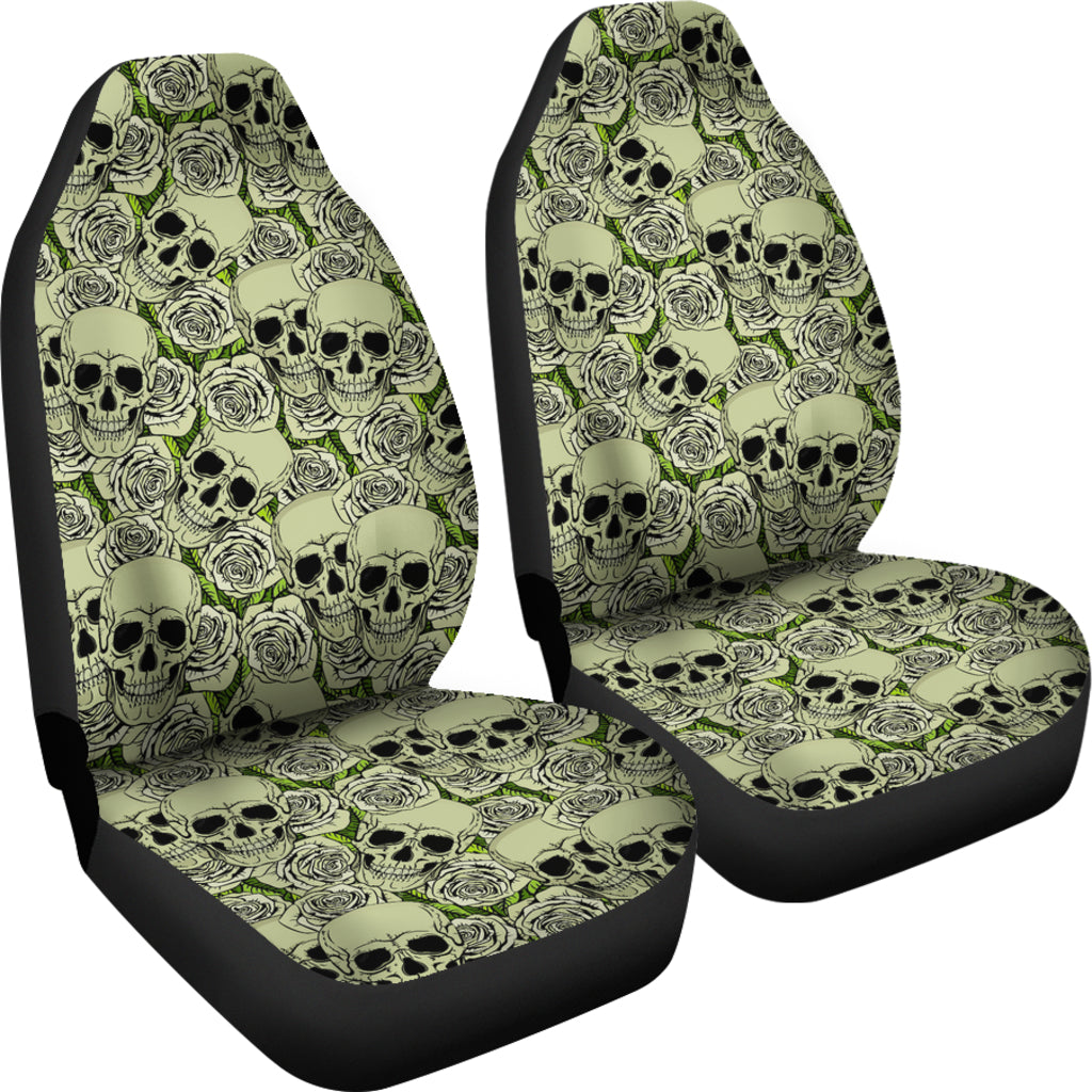 Set of 2 - Day of the dead - Gothic skulls car seat cover