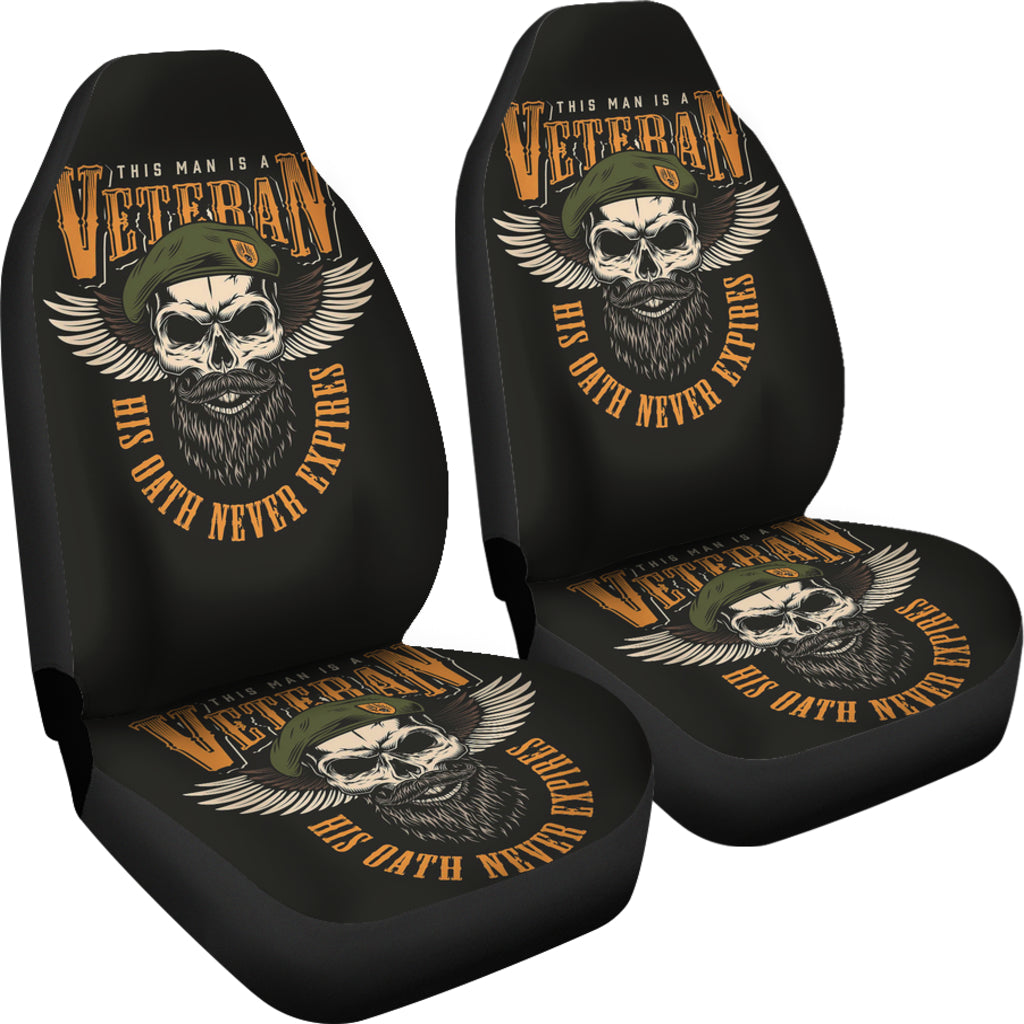 Set of 2 skull veteran car seat covers