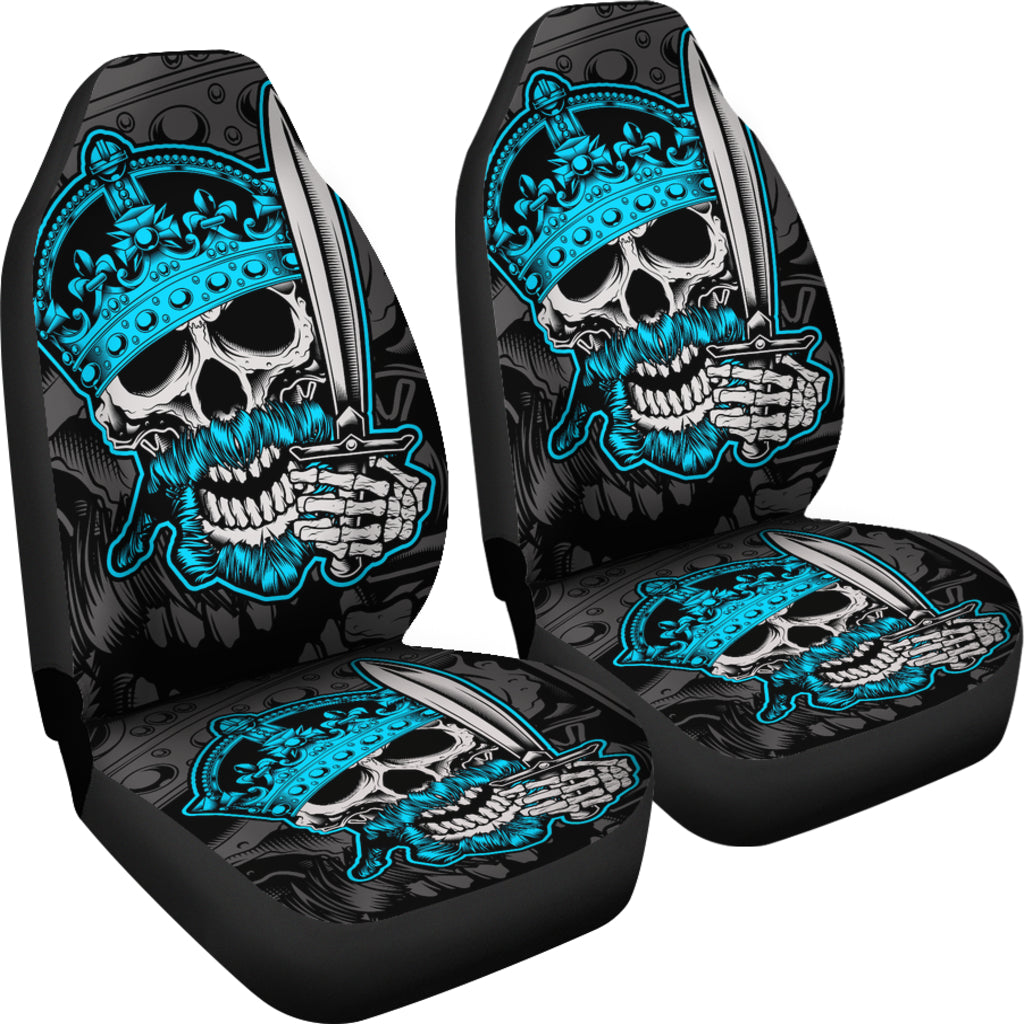 Set of 2 Skull king car seat covers