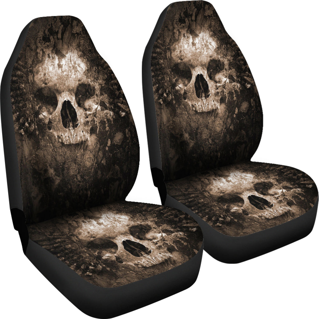 Set of 2 skull car seat covers