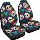 Set 2 pcs Floral sugar skull day of the dead skull car seat covers