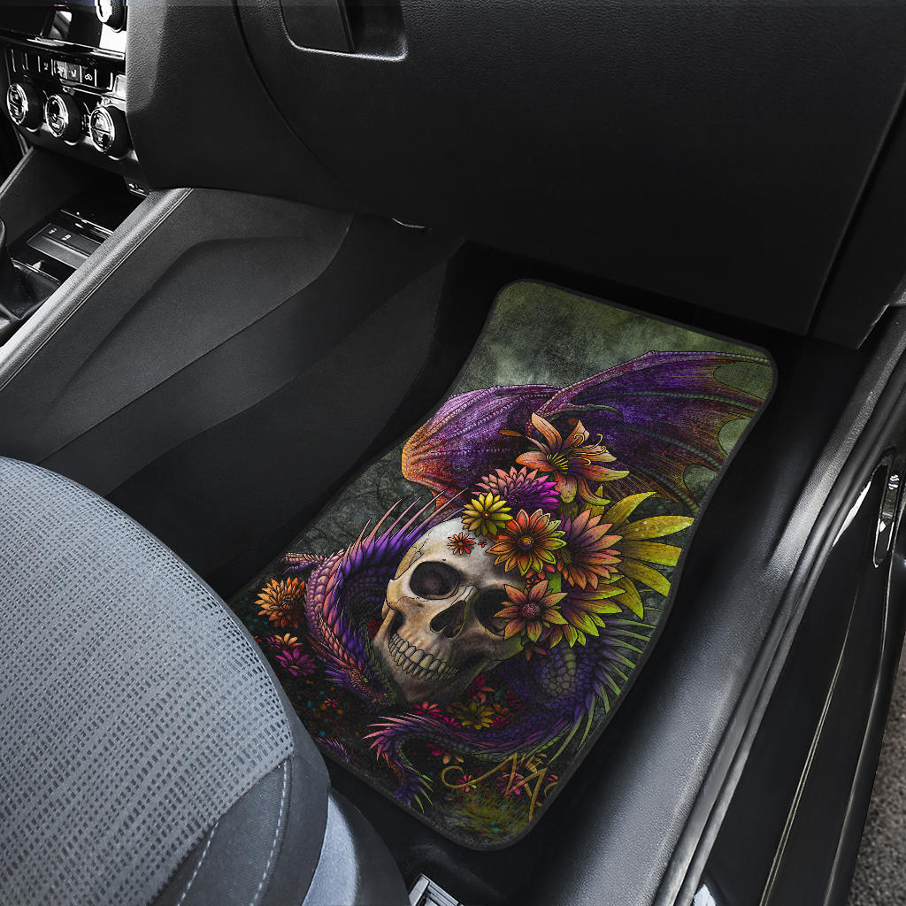 Set of 4 pcs dragon skull car mats