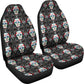 Set of 2 pcs sugar skull car seat covers