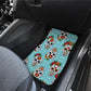 Set of 4 sugar skull car mas, car floor mats