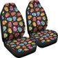 Set 2 pcs Floral sugar skull day of the dead skull car seat covers