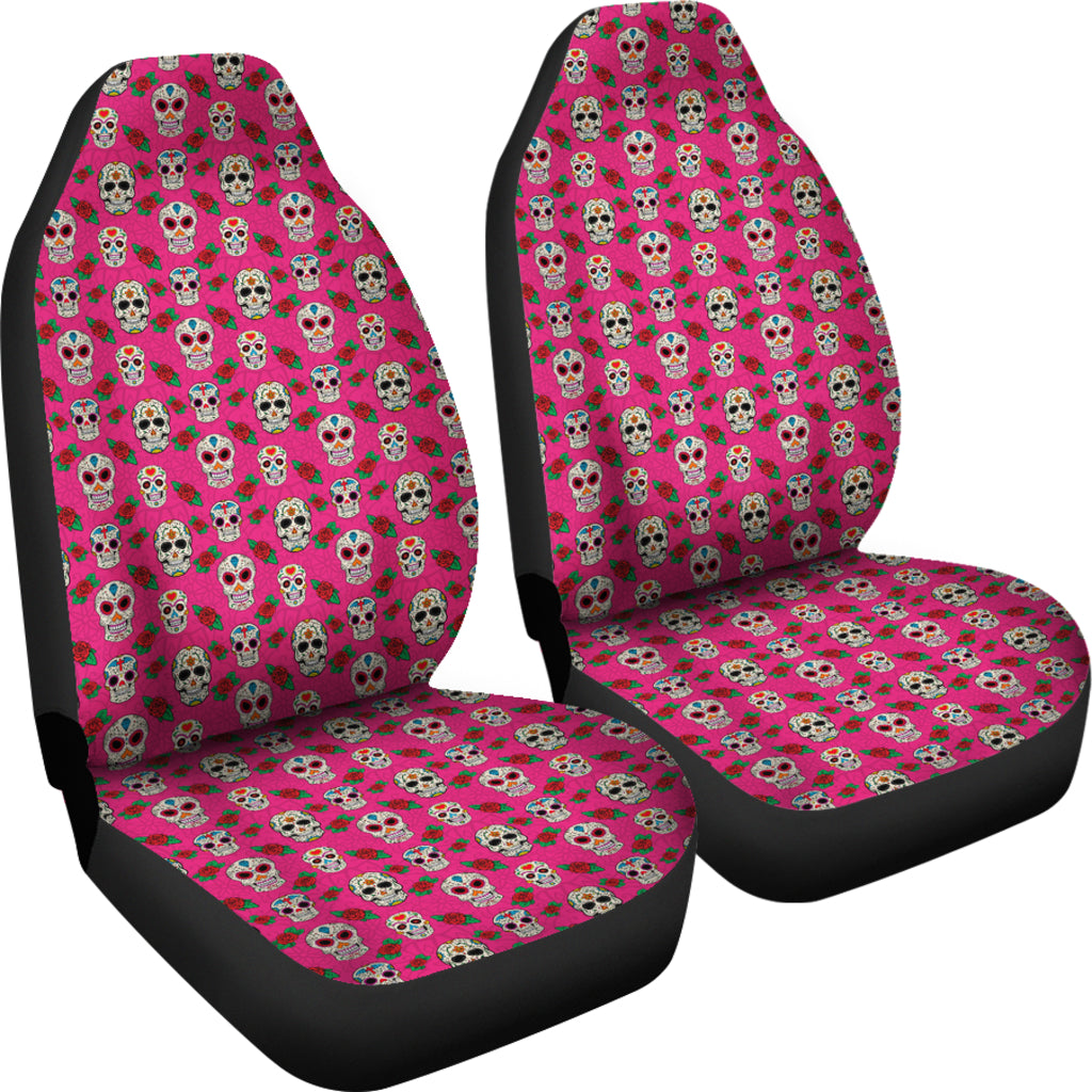 Set of 2 sugar skull seat covers