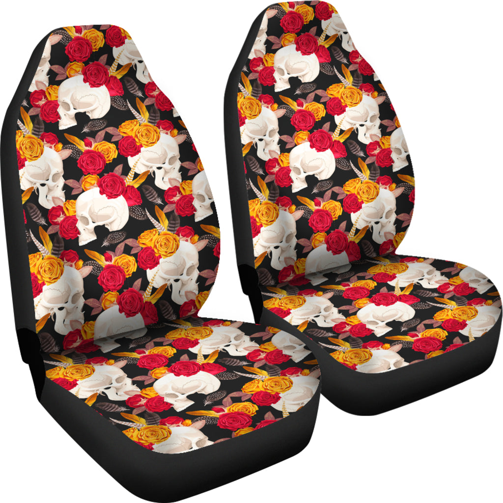 Set 2 seat cover sugar skulls