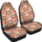 Set of 2 pcs skull floral car seat covers