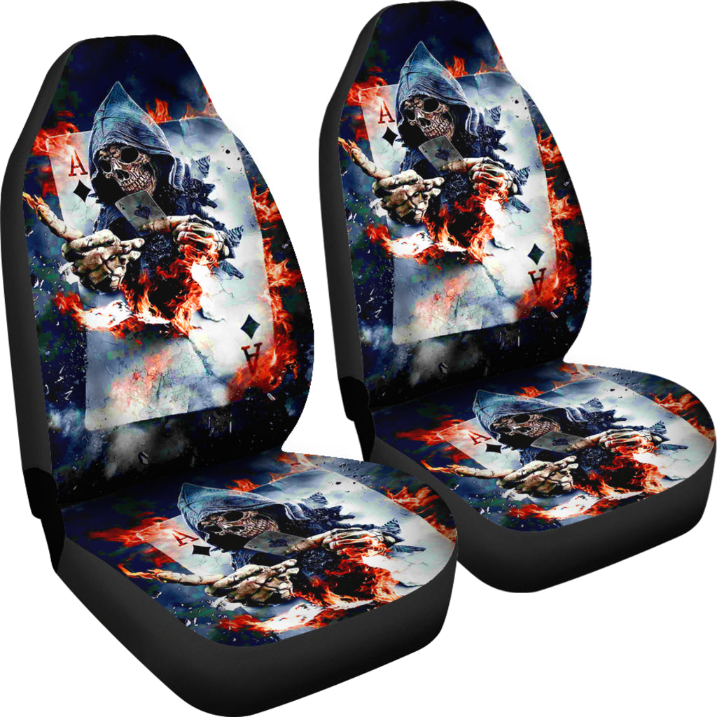 Set 2 pcs skull car seat cover grim reaper