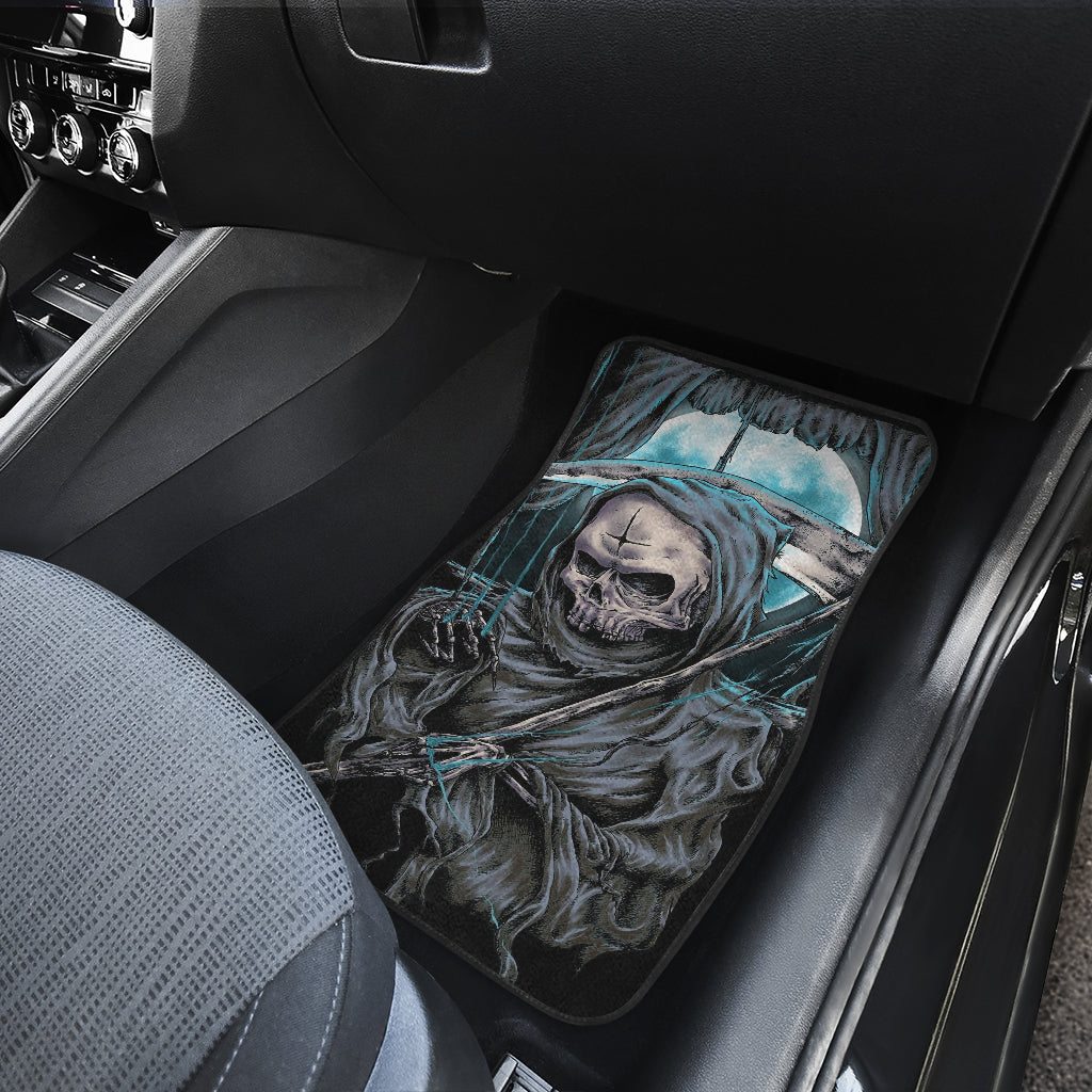 Set of 4 pcs gothic skull car mats
