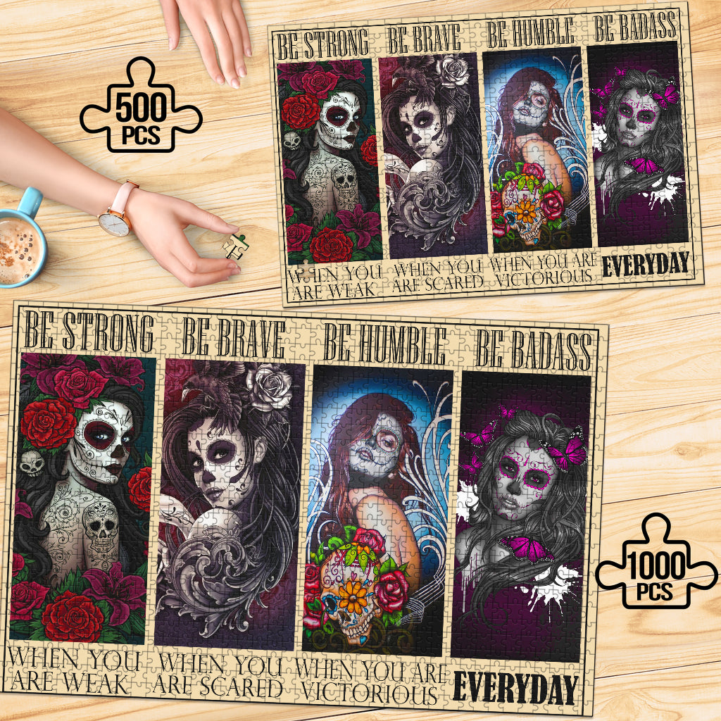 Sugar skull premium wood Jigsaw Puzzle