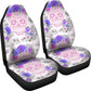 Set 2 pcs Floral sugar skull day of the dead skull car seat covers