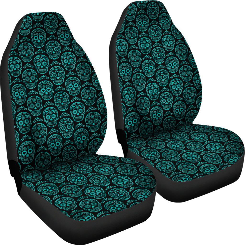 Set of 2 sugar skull car Seat covers