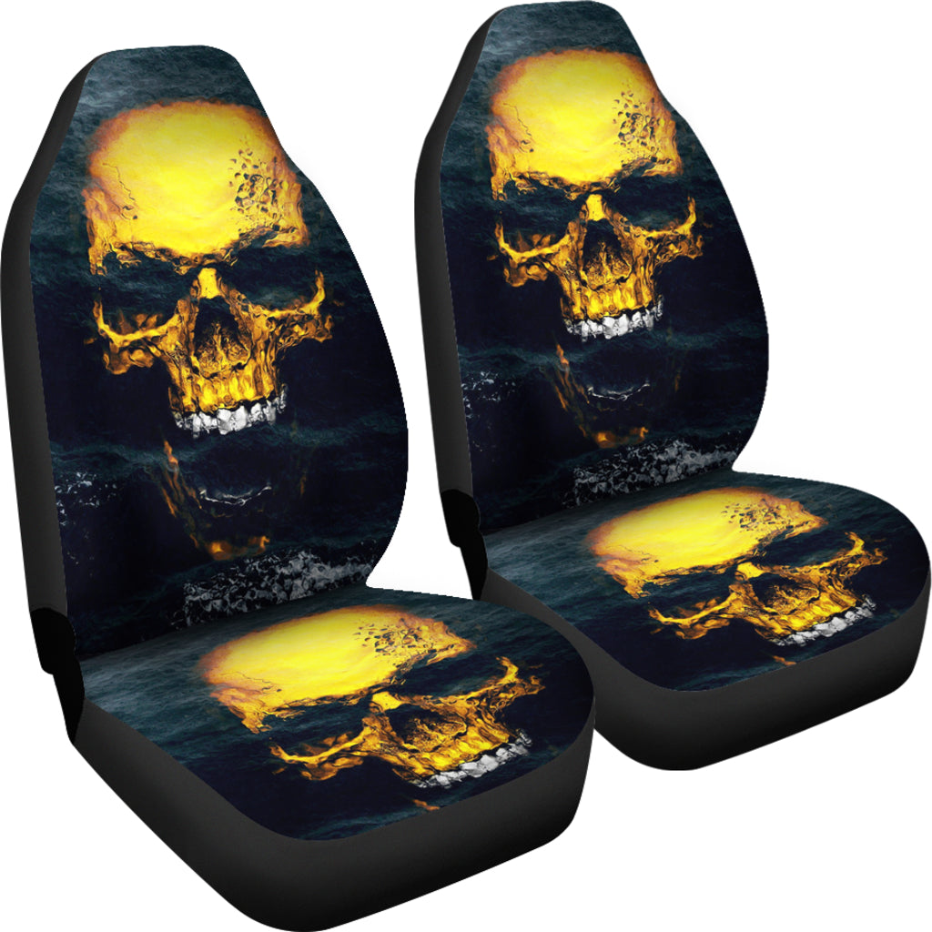 Set 2 pcs Gothic skull car seat covers