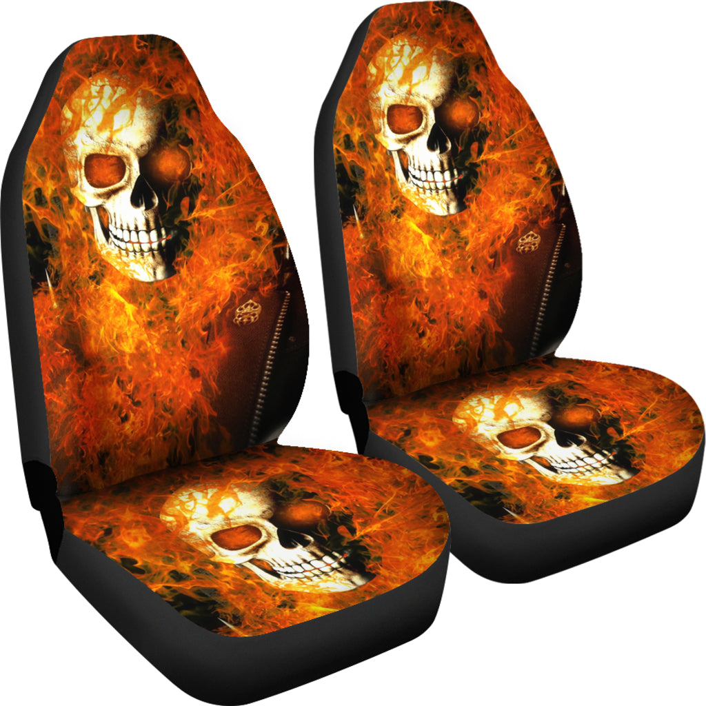 Set 2 pcs Gothic skull car seat covers