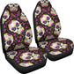 Set of 2 sugar skull mexican skull car seat covers