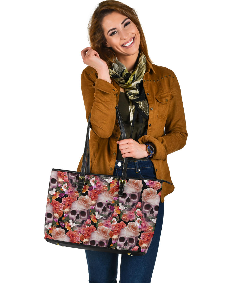 Floral skull handbag