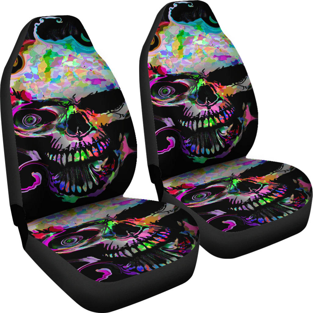 Set 2 pcs Gothic skull car seat covers