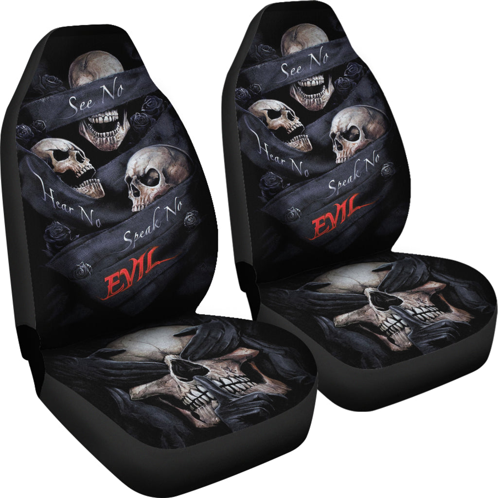 Set of 2 pcs skull girl car seat covers