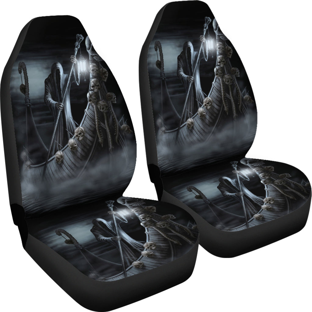 Set of 2 skull car seat covers