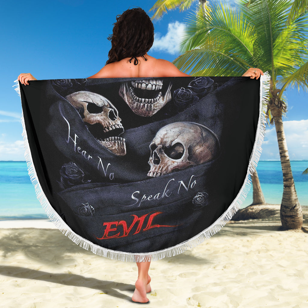 No see no hear no speak evils beach towel