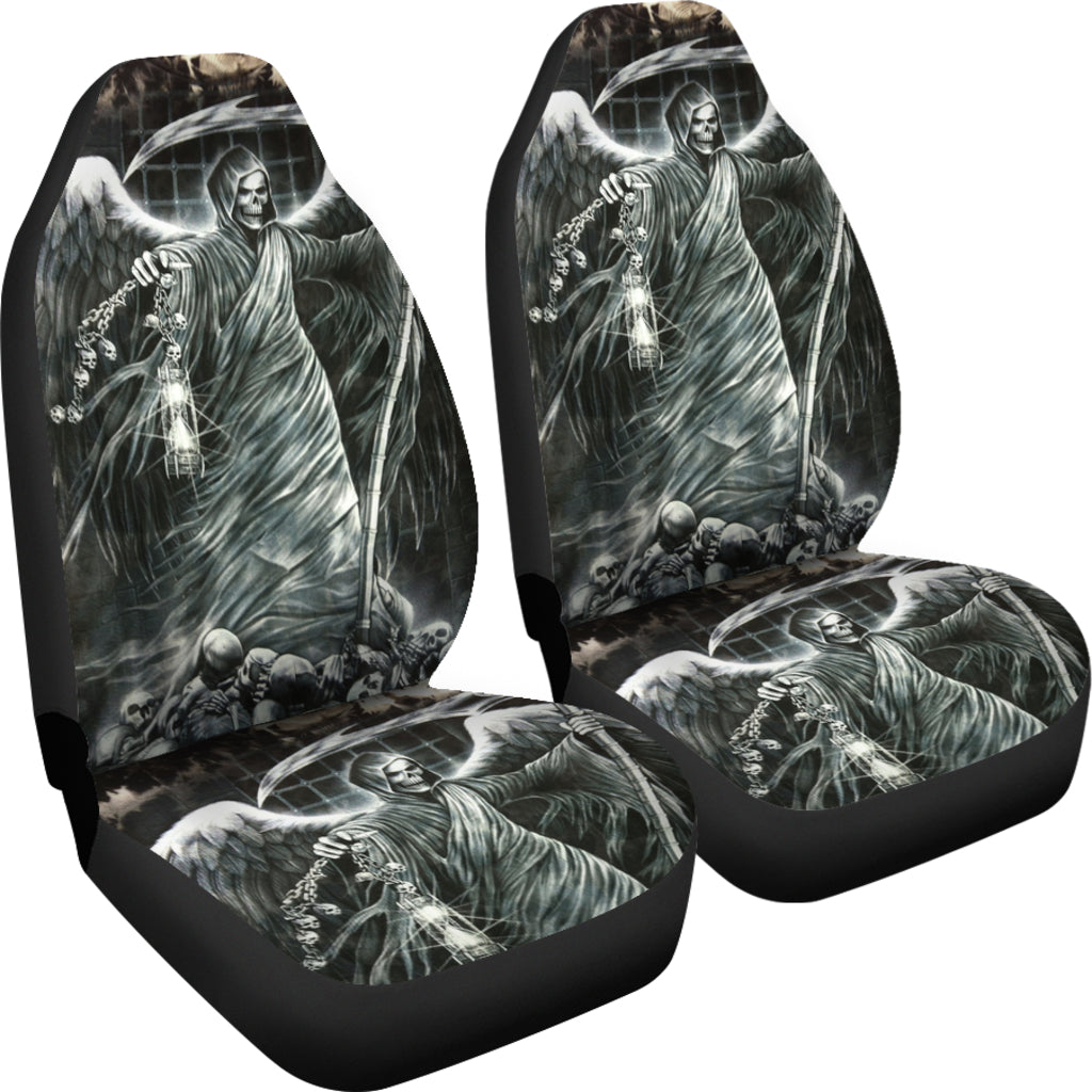 Set of 2 pcs grim reaper car seat covers