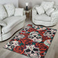 Awesome floral skull rug mat