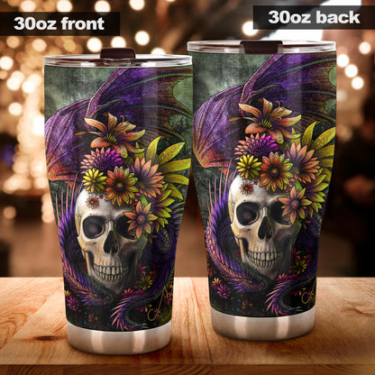 Skull dragon tumbler cup