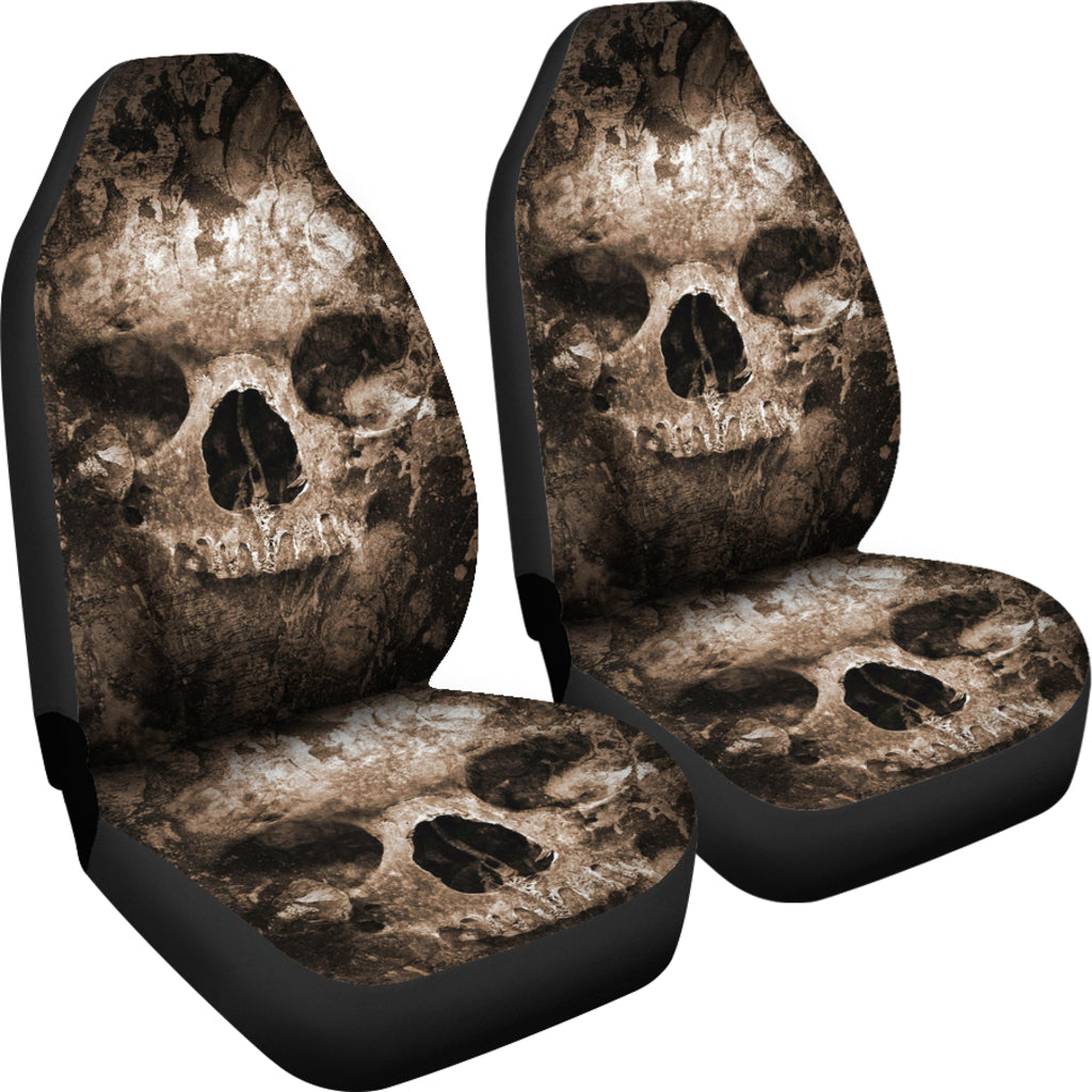 Set of 2 skull car seat covers