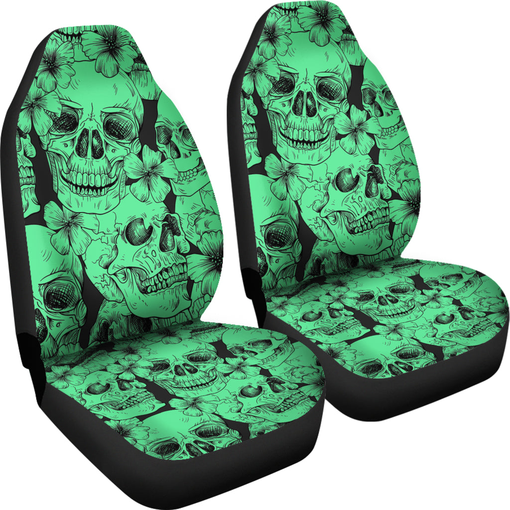 Set 2 pcs Gothic skull car seat covers