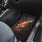 Set of 4 pcs fire flaming skull car mats