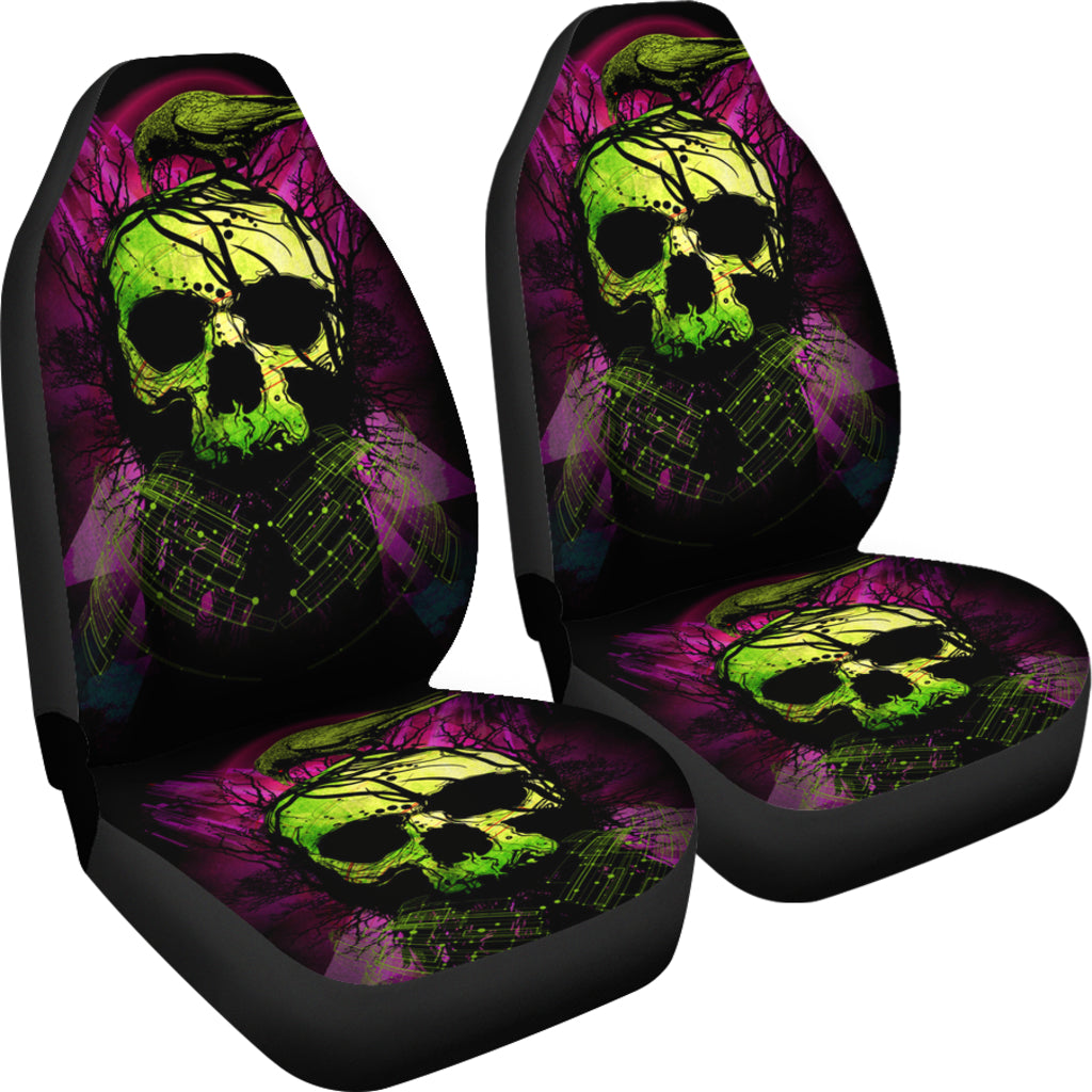 Set of 2 skull car seat covers