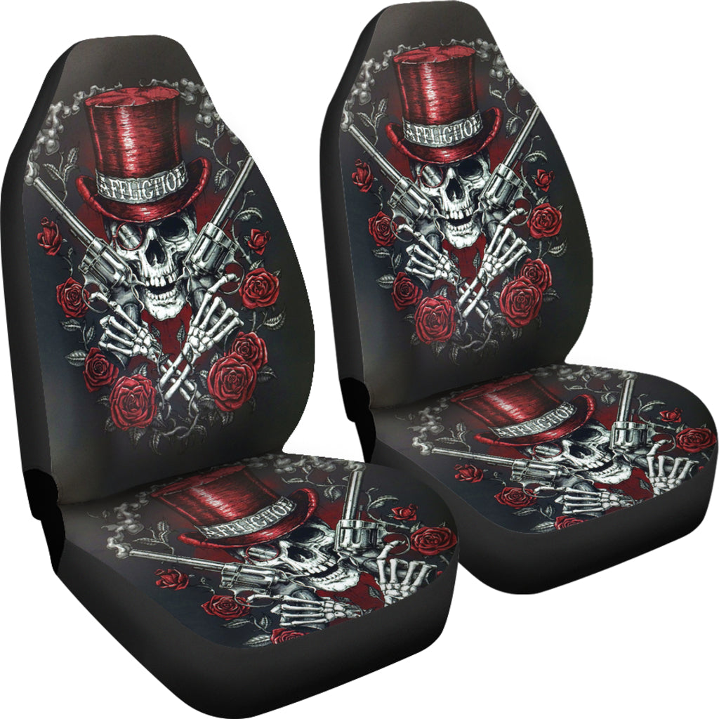 Set 2 pcs Gothic skull car seat covers