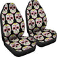 Set of 2 Pcs sugar skull car seat cover - Day of the dead seat cover
